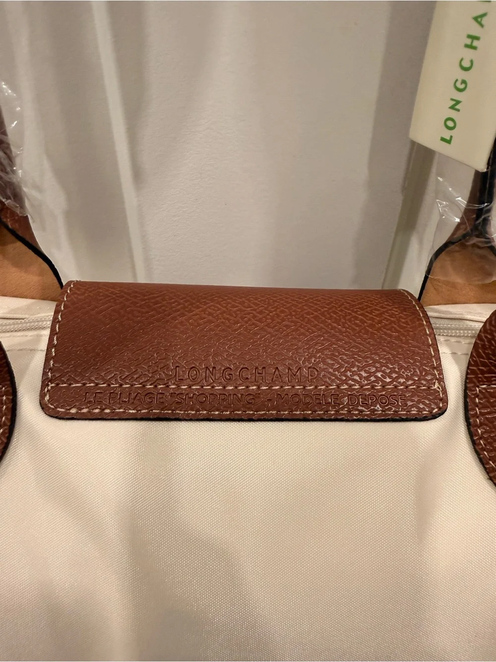Longchamp Le Pliage cream/Brown/gold zipper tote bag #longchamp #tote Size large